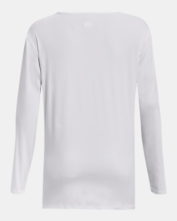 Camiseta de manga larga UA Meridian Longline para mujer, White, pdpMainDesktop image number 5